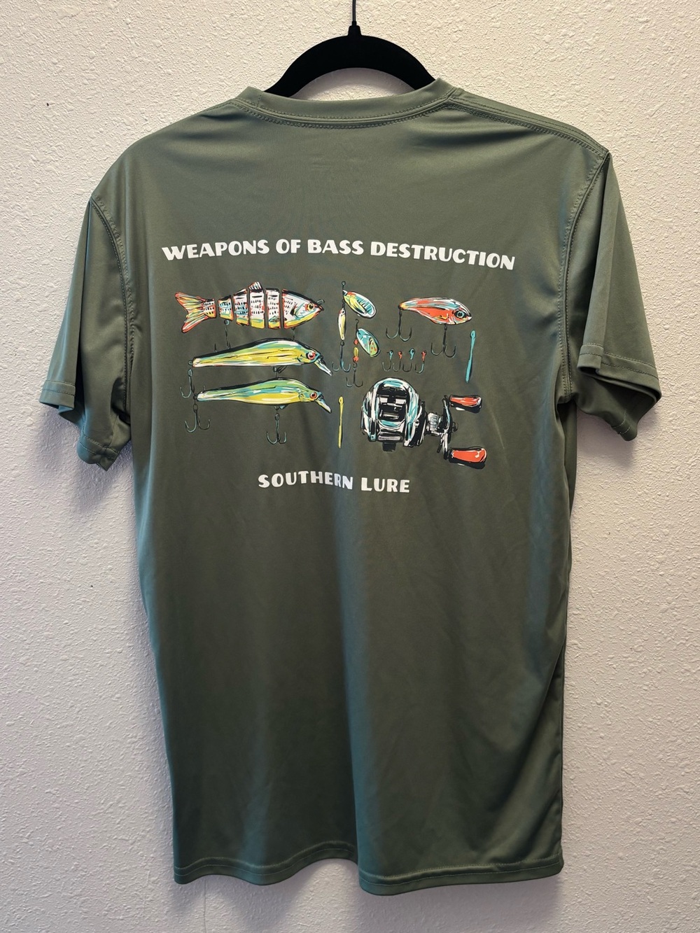 Men's Olive Green Southern Lure Tee - Weapons of Bass Destruction
